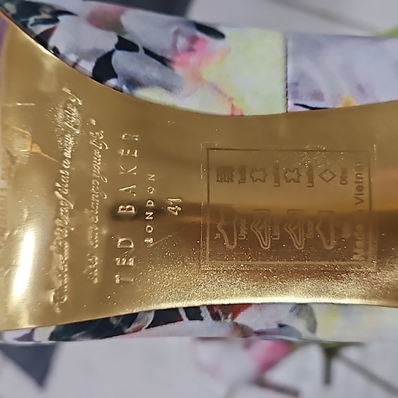 💕TED BAKER💕 Luceey Satin Pumps ~ Watercolor Abstract Floral Print 41 - Picture 11 of 15